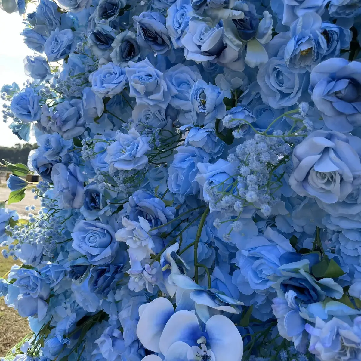 Tessuto da parete di fiori Ybliouke Rolling Up Tenda Floral Backdrop Wedding Party Proposta Decor