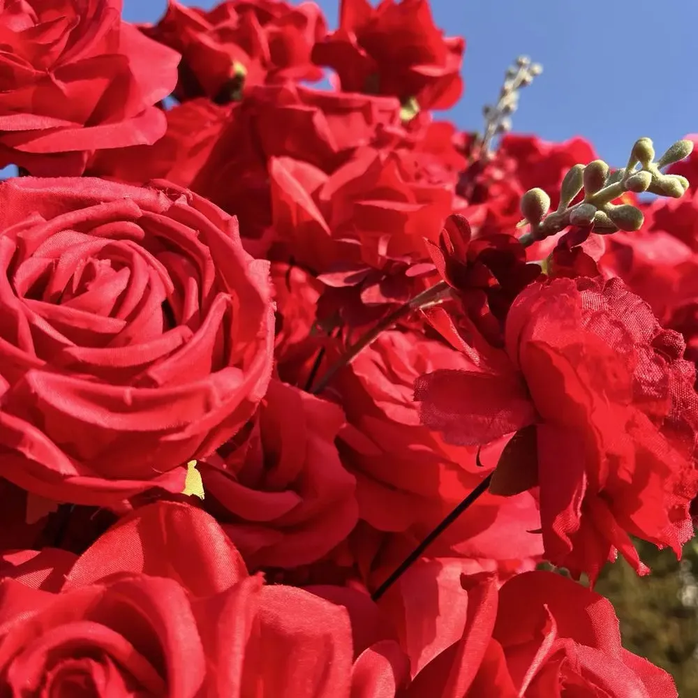 Tessuto da parete di fiori Ybliouke Rolling Up Tenda Floral Backdrop Wedding Party Proposta Decor