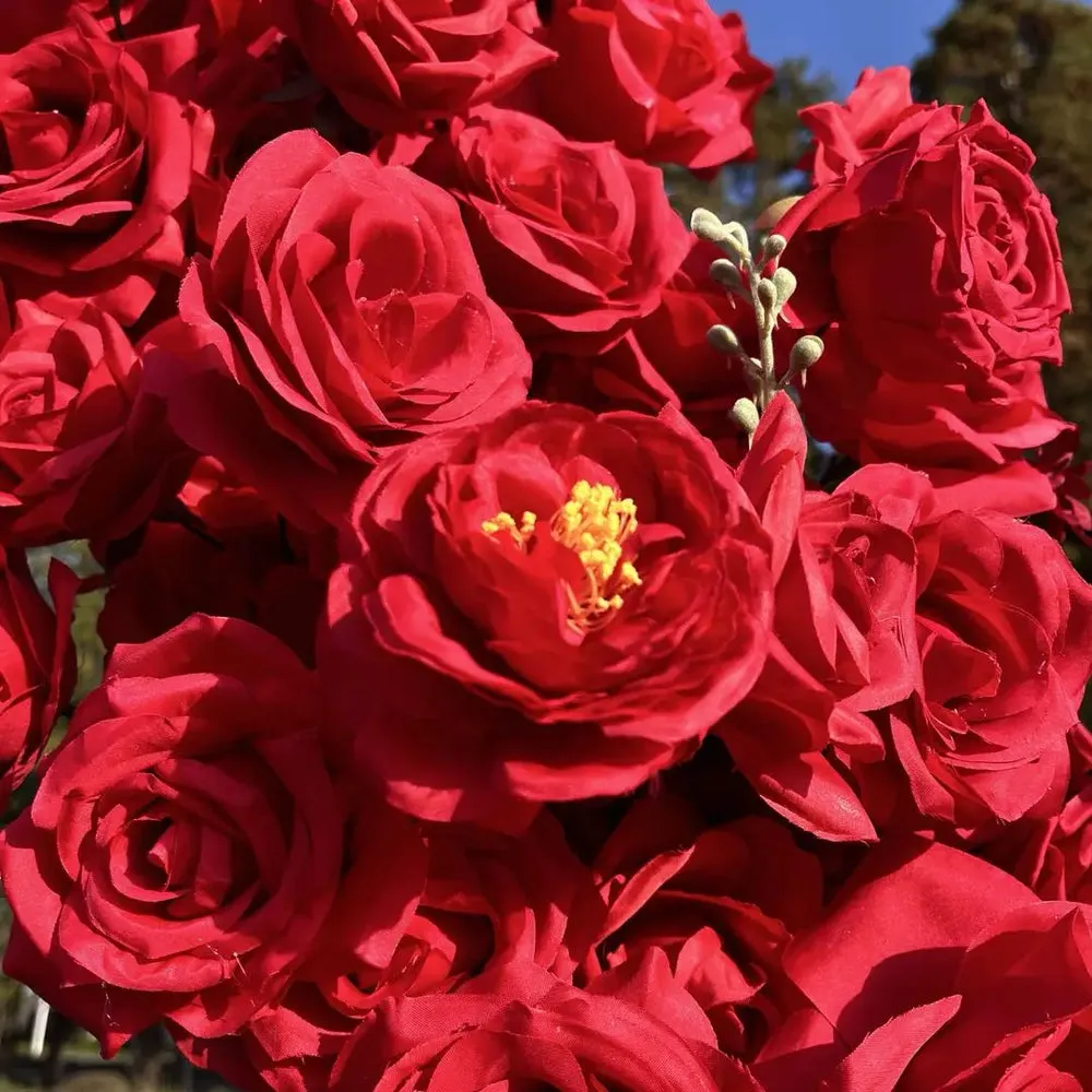 Tessuto da parete di fiori Ybliouke Rolling Up Tenda Floral Backdrop Wedding Party Proposta Decor