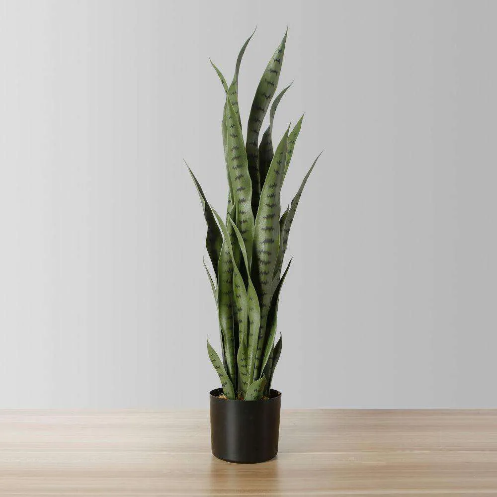 Snake artificiale Sansevieria Green Potted Plant