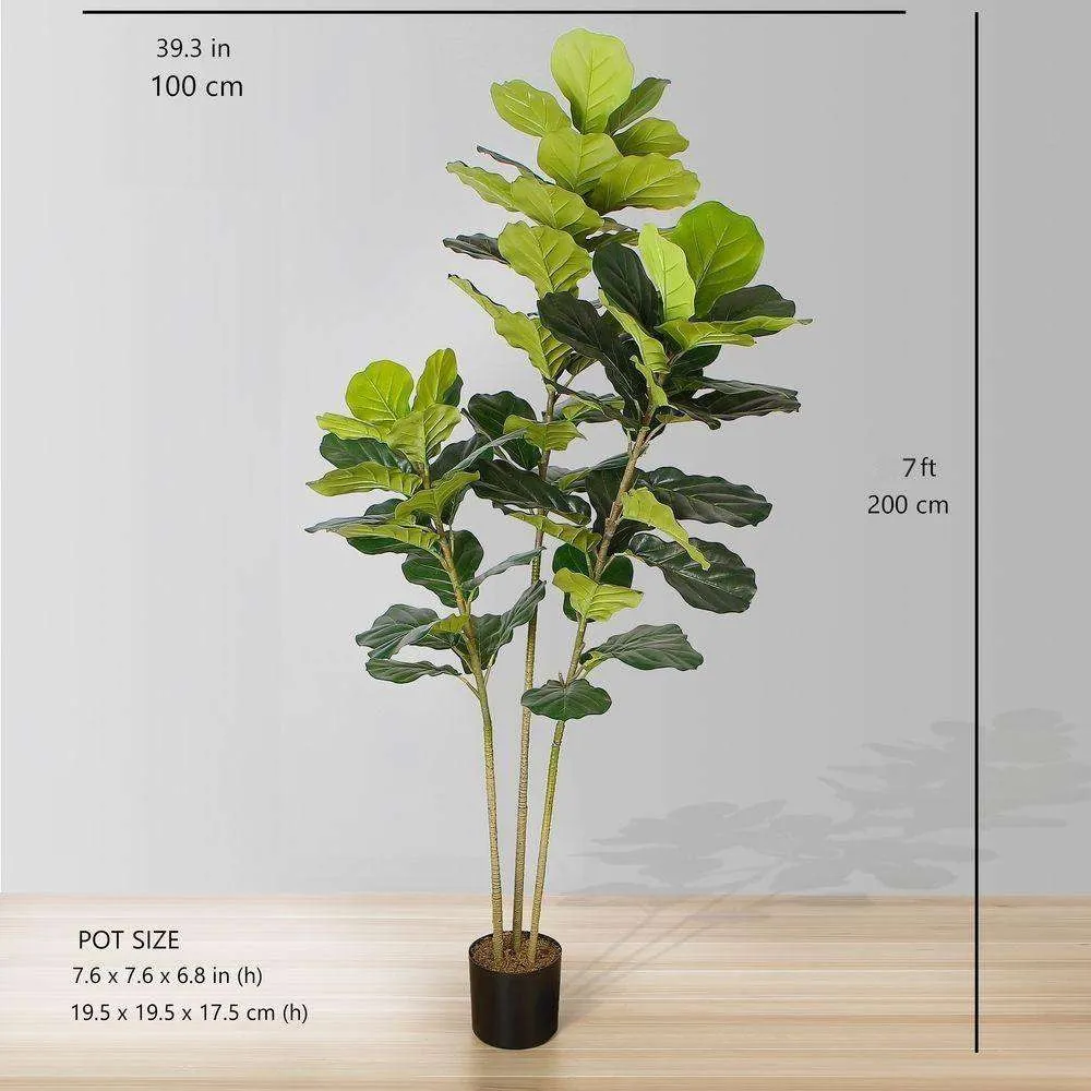 Pianta in vaso di foglia di violino artificiale Lyrata (dimensioni multiple)