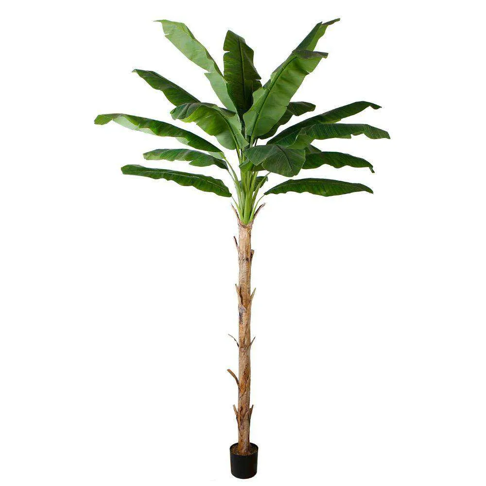 Pianta in vaso di banana artificiale ambra