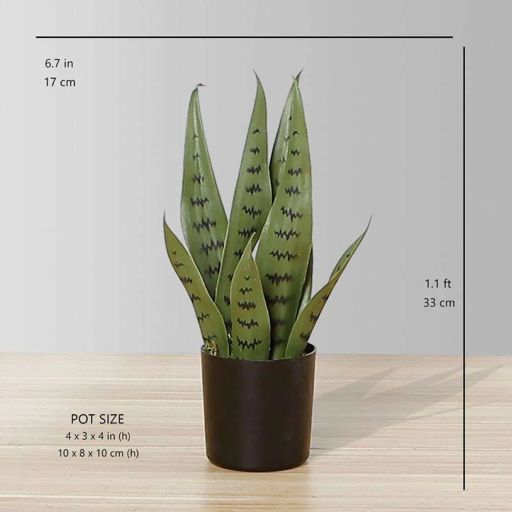 Snake artificiale Sansevieria Green Potted Plant