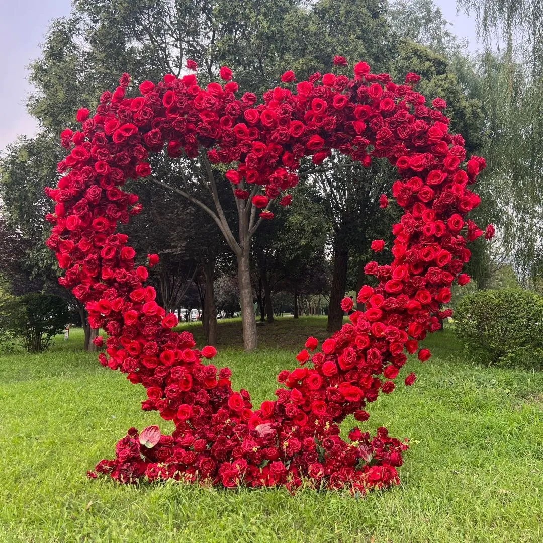 Ybliouke a forma di cuore a forma di arco floreale set proposta di arredamento per feste di nozze