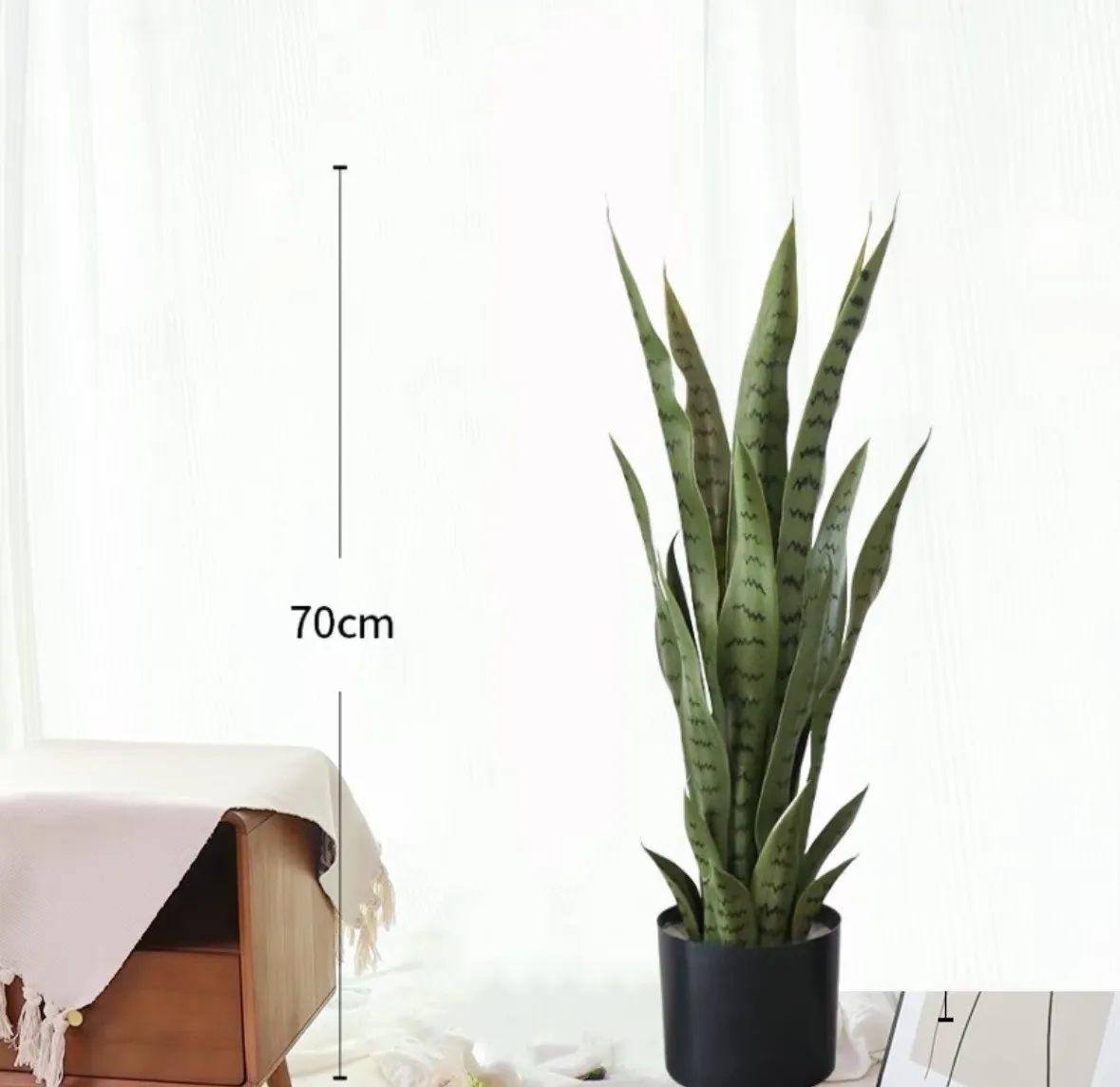 Snake artificiale Sansevieria Green Potted Plant