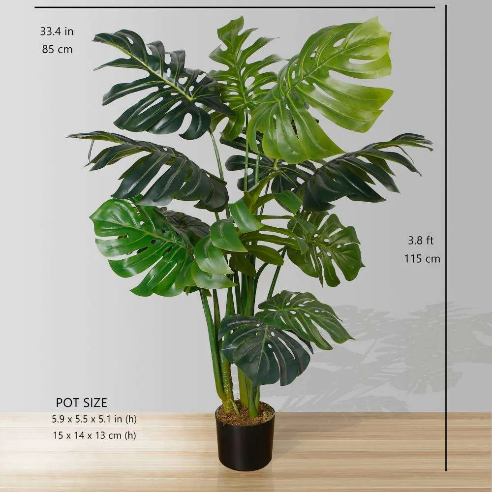 Pianta in vaso Monstera artificiale ambra 45