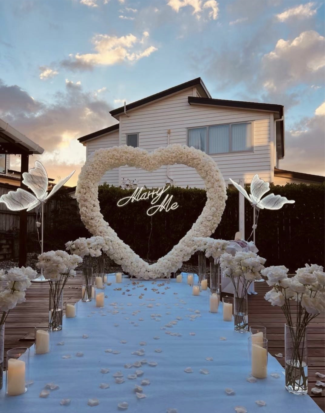 Ybliouke a forma di cuore a forma di arco floreale set proposta di arredamento per feste di nozze